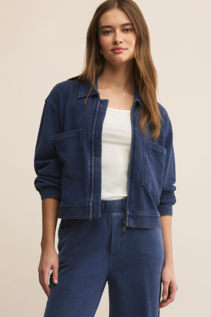 Z Supply - Heritage Knit Denim Jacket in Indigo