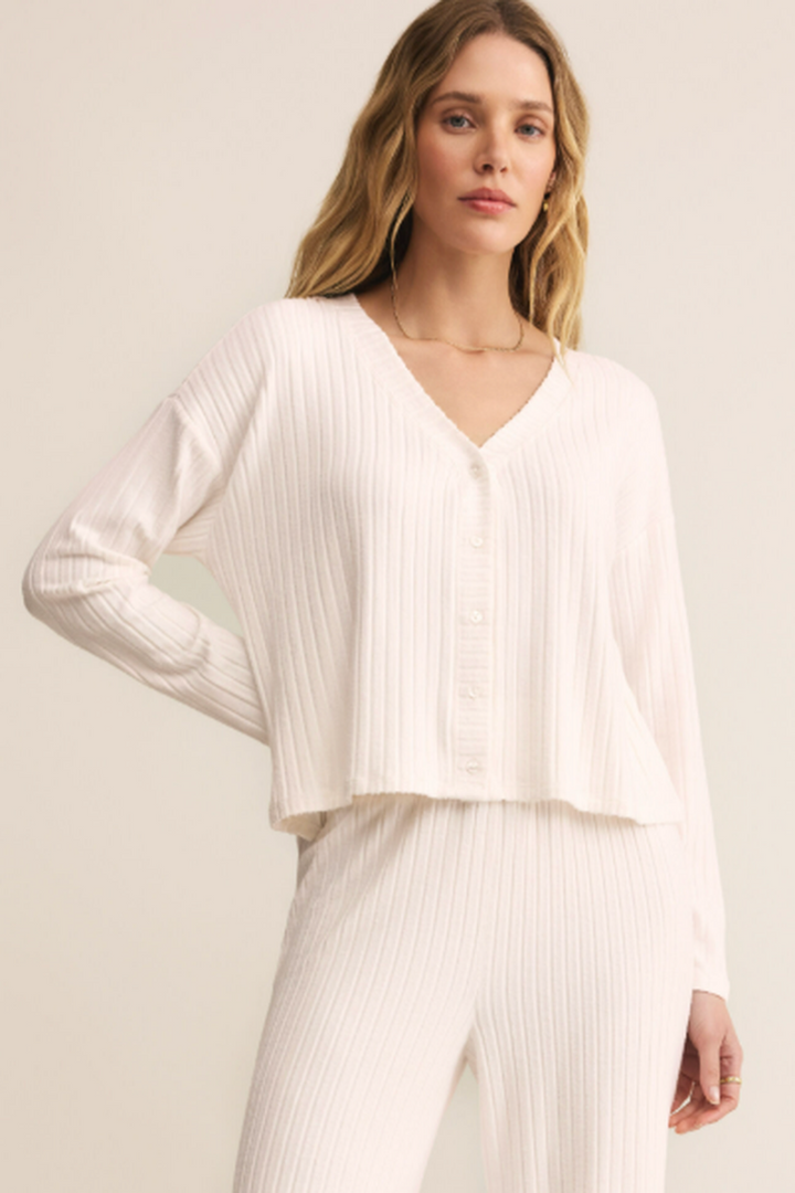 Z Supply - Mara Rib Cardigan in Vanilla Ice