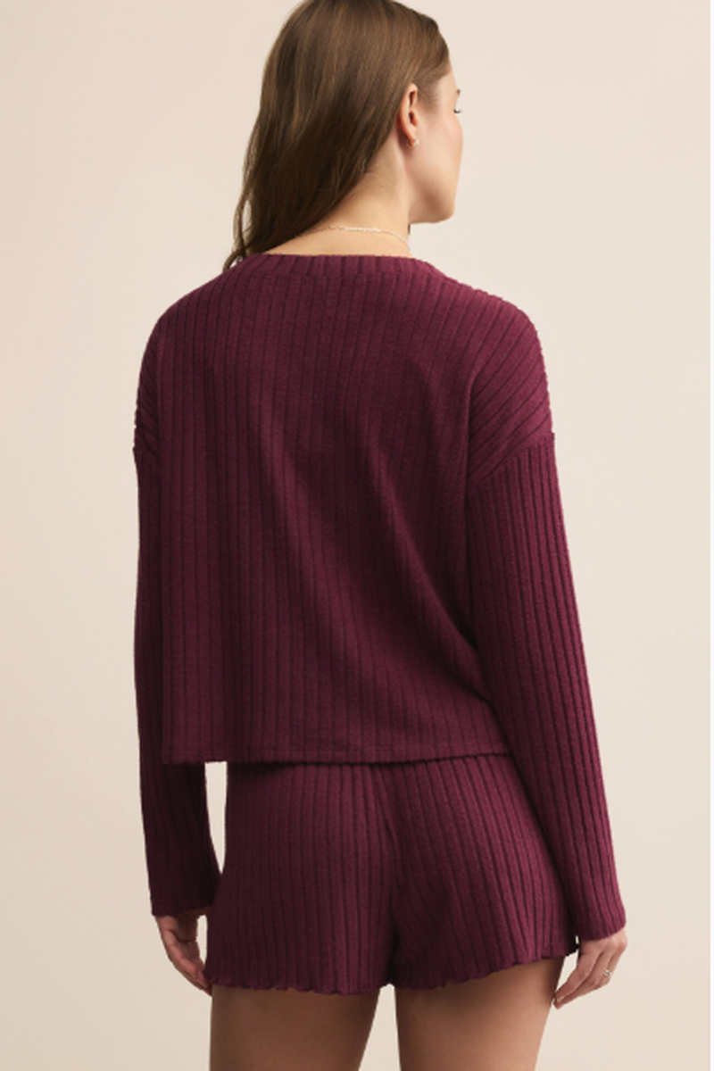 Z Supply - Mara Rib Cardigan in Merlot