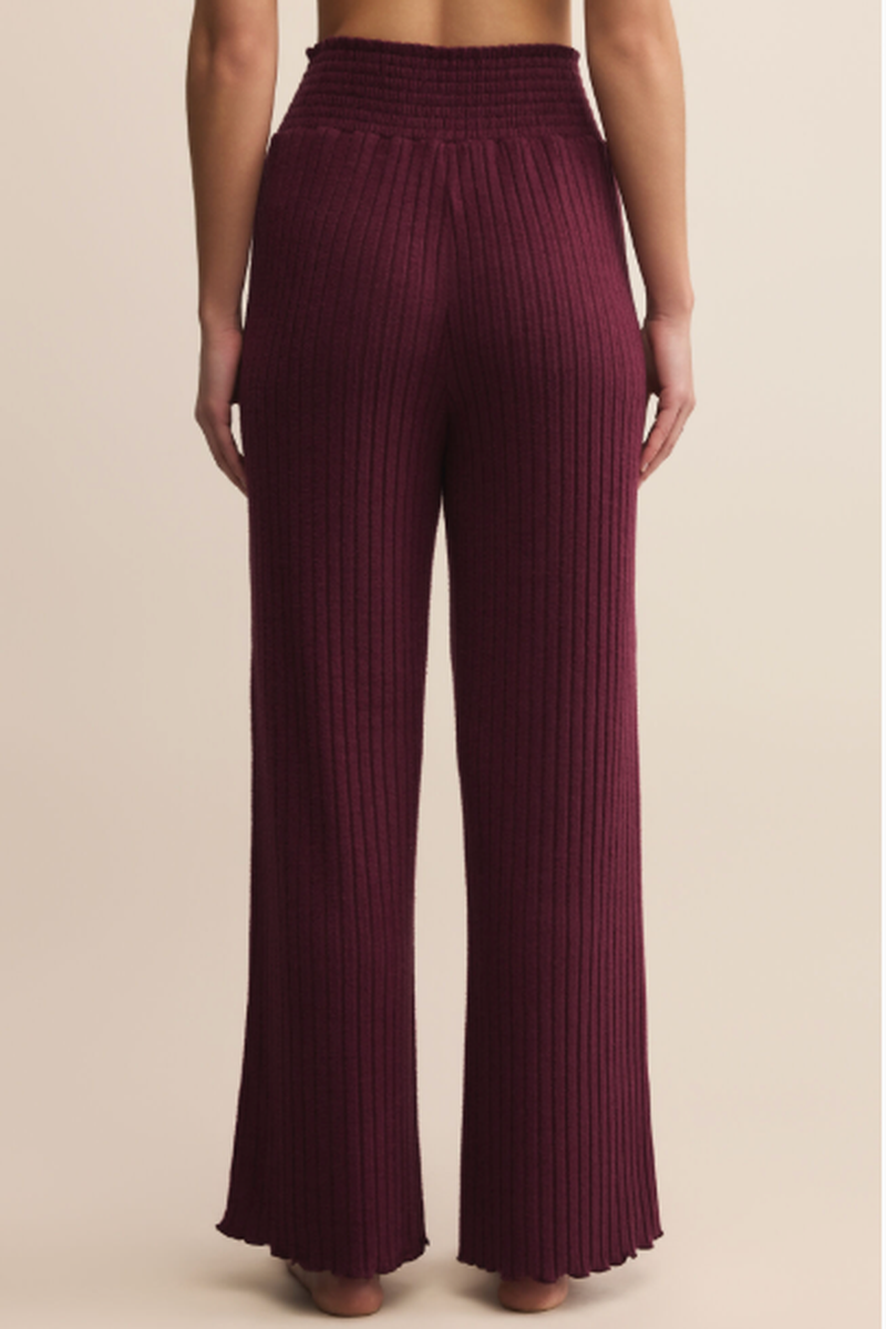 Z Supply - Dawn Smocked Rib Pant in Merlot