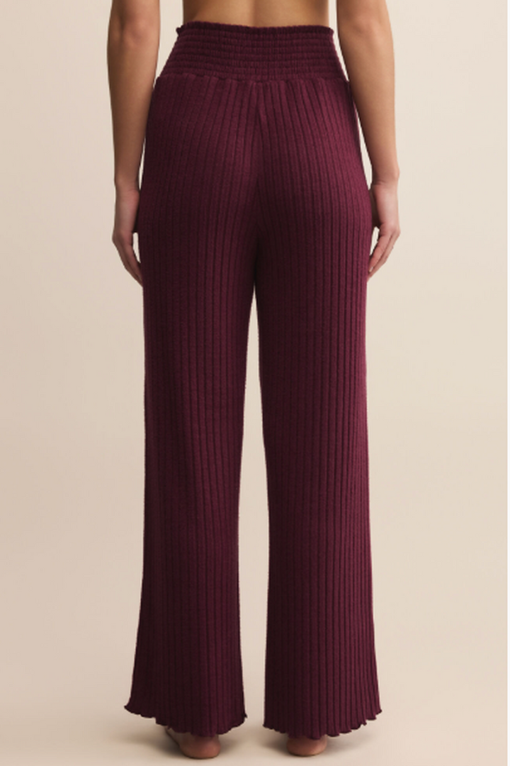 Z Supply - Dawn Smocked Rib Pant in Merlot