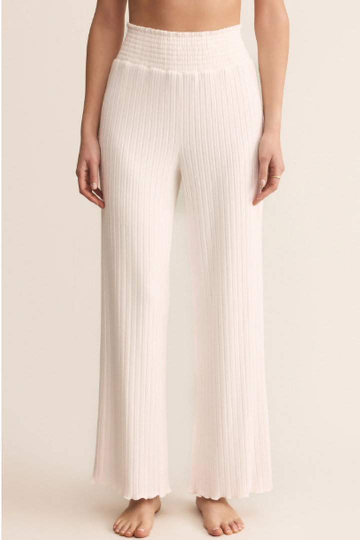 Z Supply - Dawn Smocked Rib Pant in Vanilla Ice