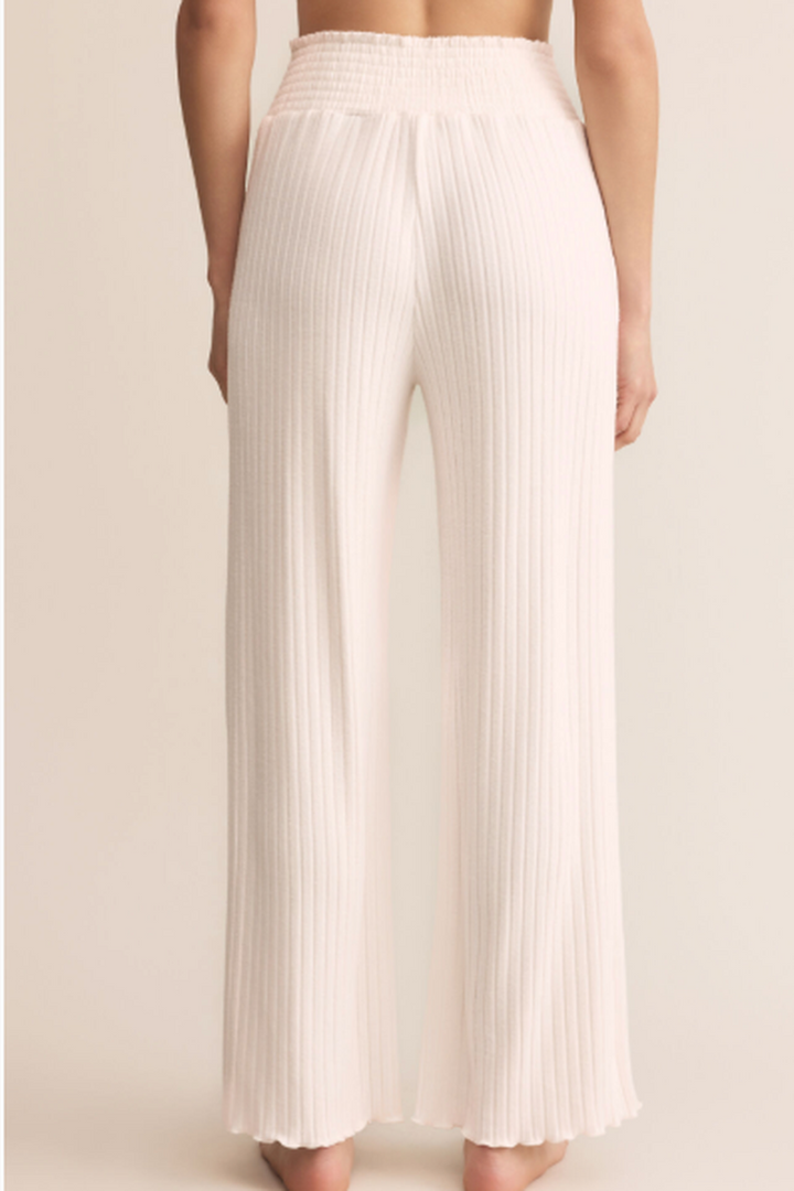 Z Supply - Dawn Smocked Rib Pant in Vanilla Ice