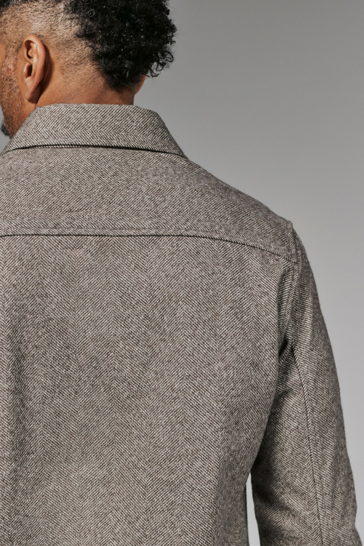 7DIAMONDS - Generation Herringbone Shacket in Graphite