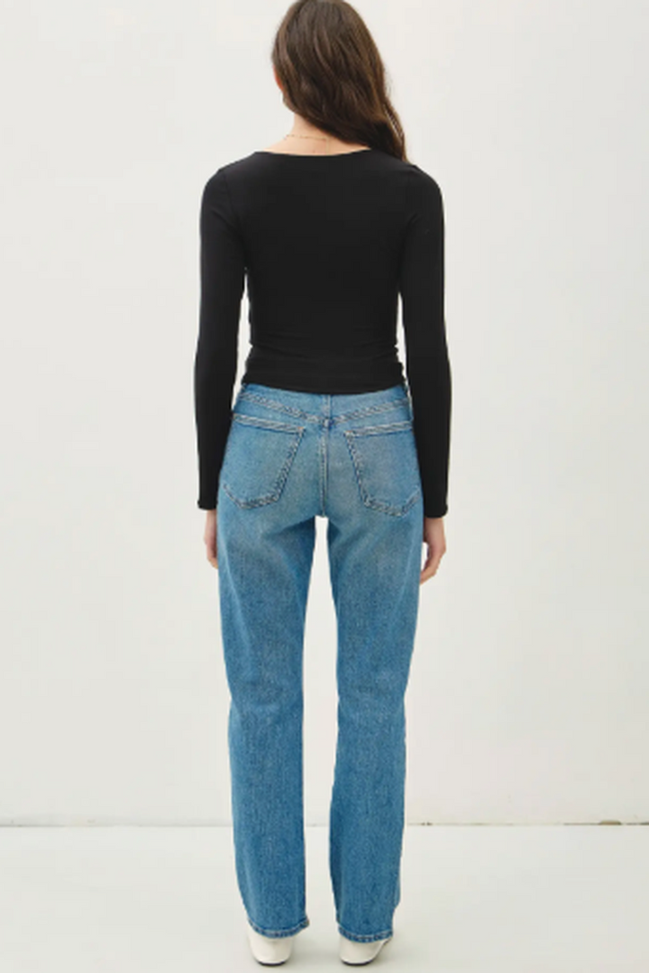 Be Cool - Basic Long Sleeve Top in Black