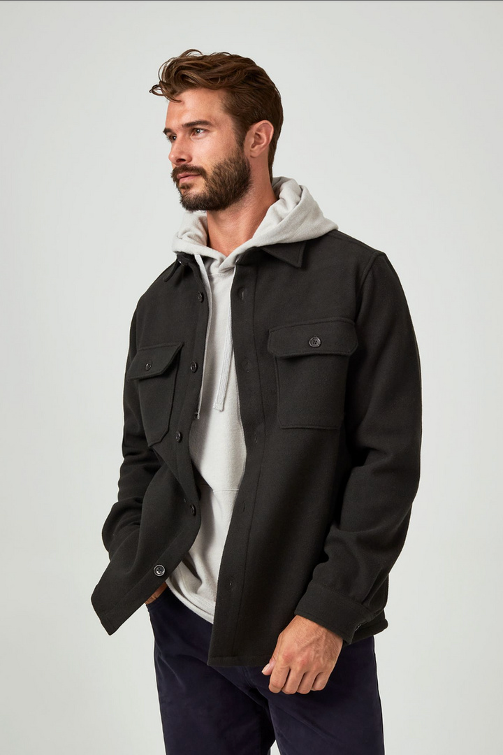 7DIAMONDS - Generation Melange Shacket in Olive