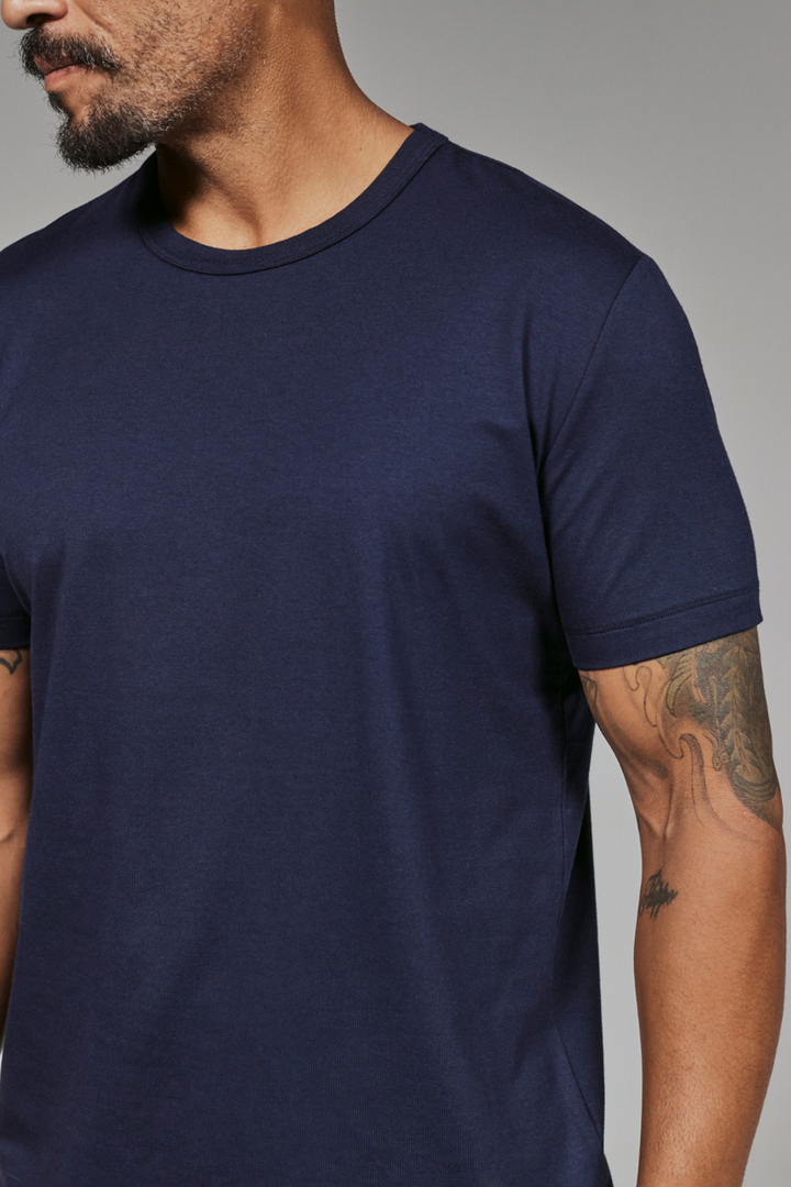 7DIAMONDS - Modal Crew Neck Tee in Navy
