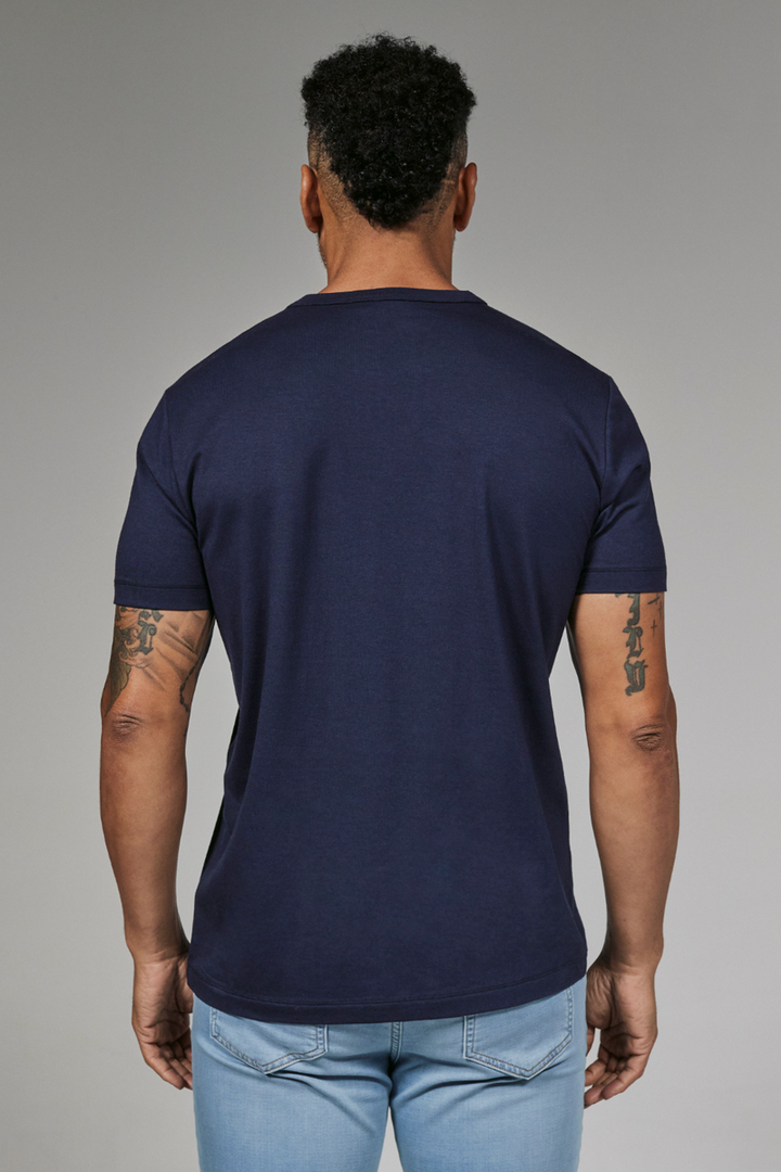 7DIAMONDS - Modal Crew Neck Tee in Navy