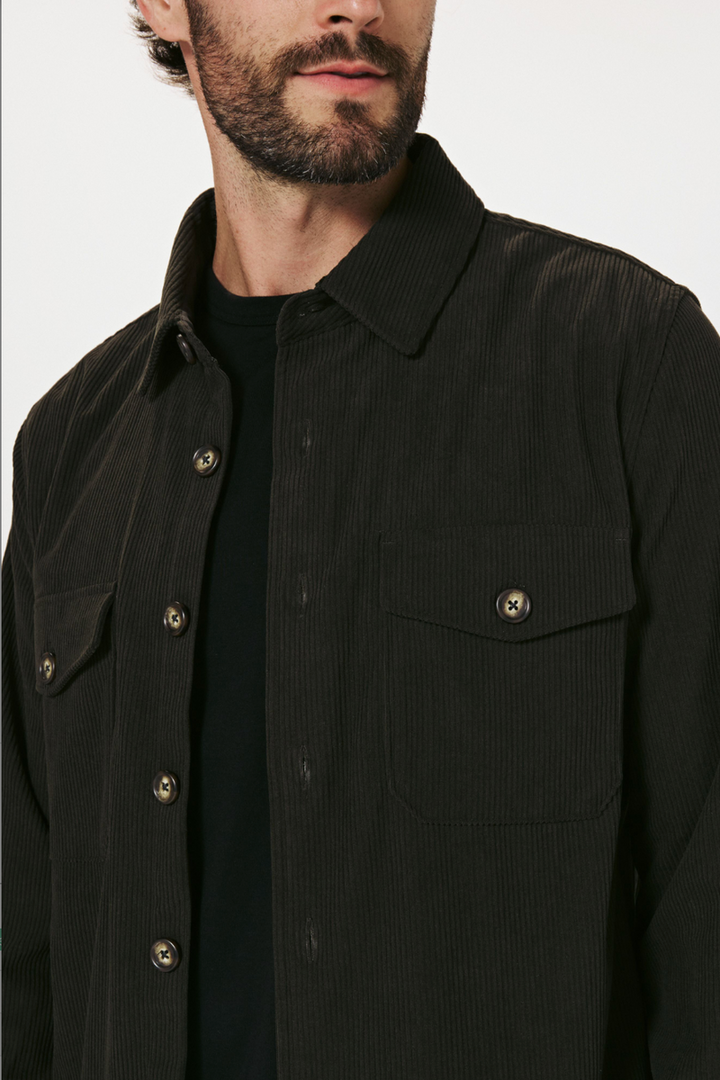 7DIAMONDS - Crossway Corduroy Overshirt in Olive