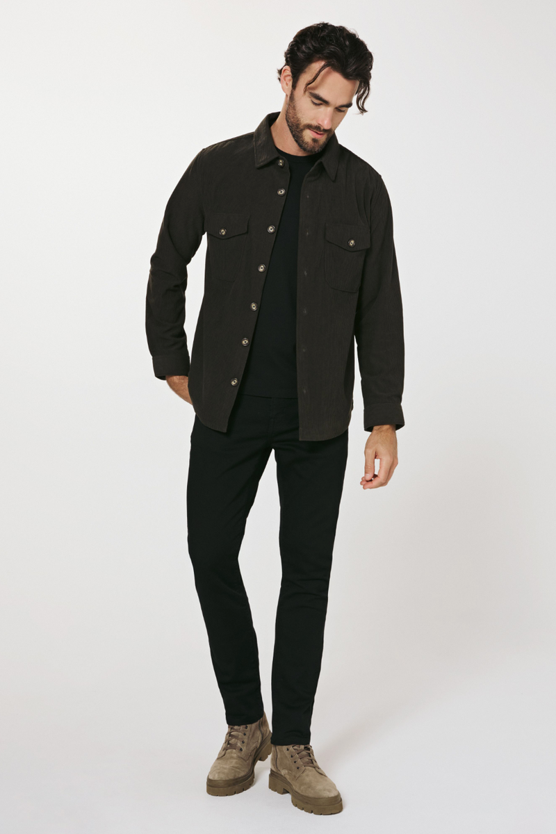 7DIAMONDS - Crossway Corduroy Overshirt in Olive