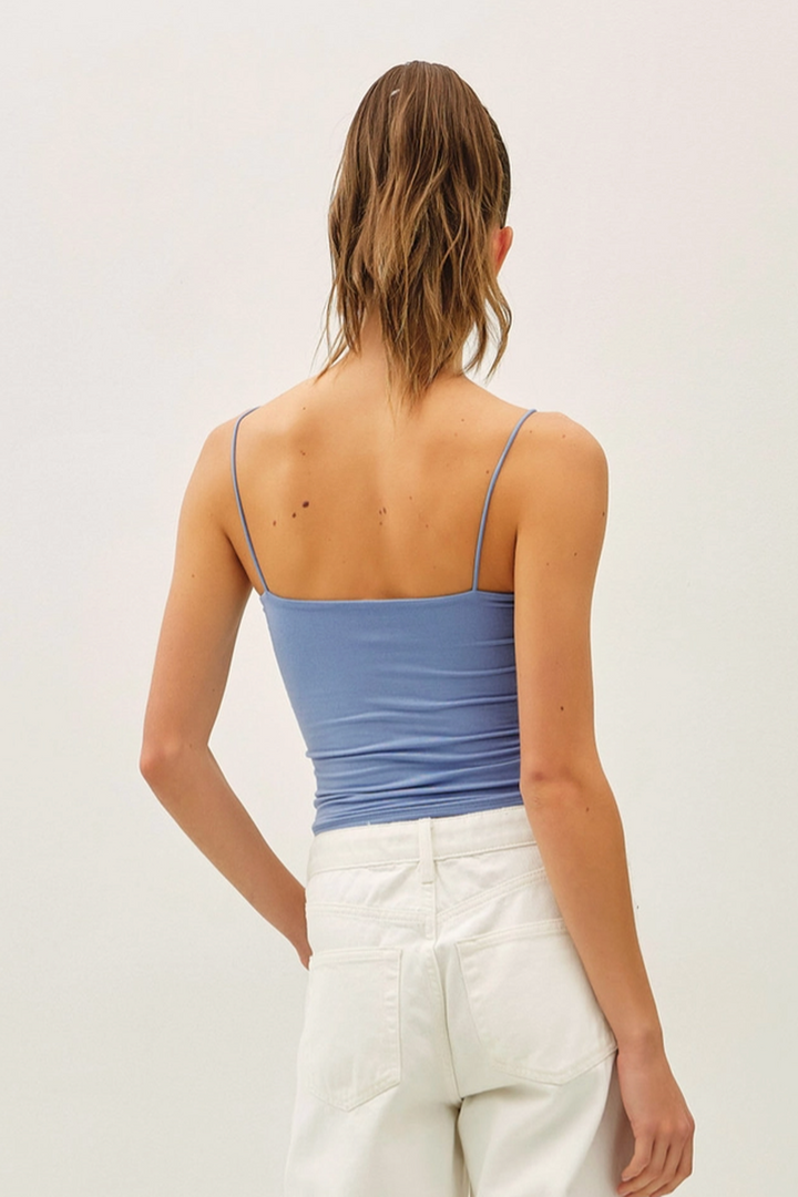 Be Cool - Basic Solid Cami in Fondant Denim Blue