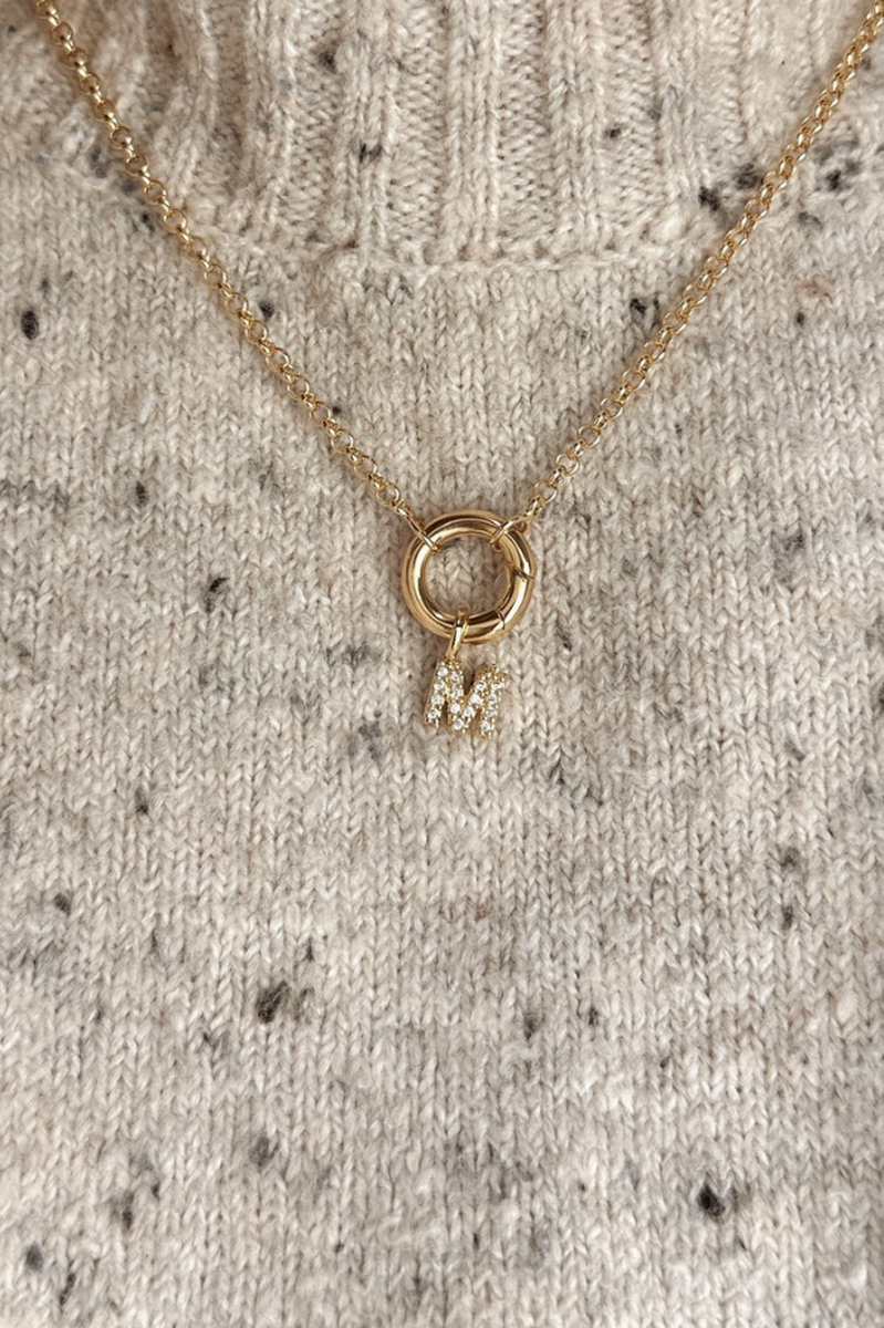 GoldFi - 18k Gold Filled Micro Cz Initial Letter Charm