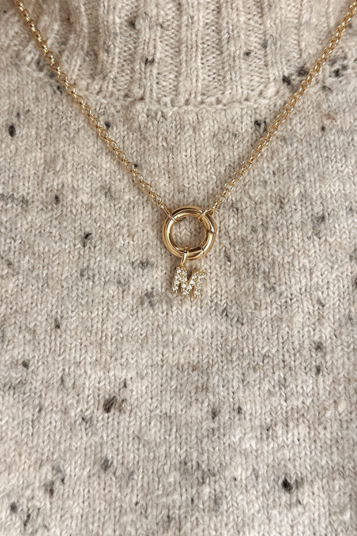 GoldFi - 18k Gold Filled Micro Cz Initial Letter Charm