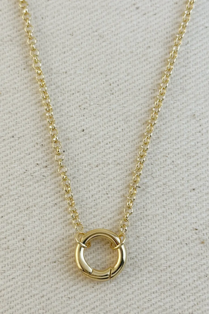 GoldFi - 18k Gold Filled Rolo Chain Necklace Featuring a Carabiner Clasp