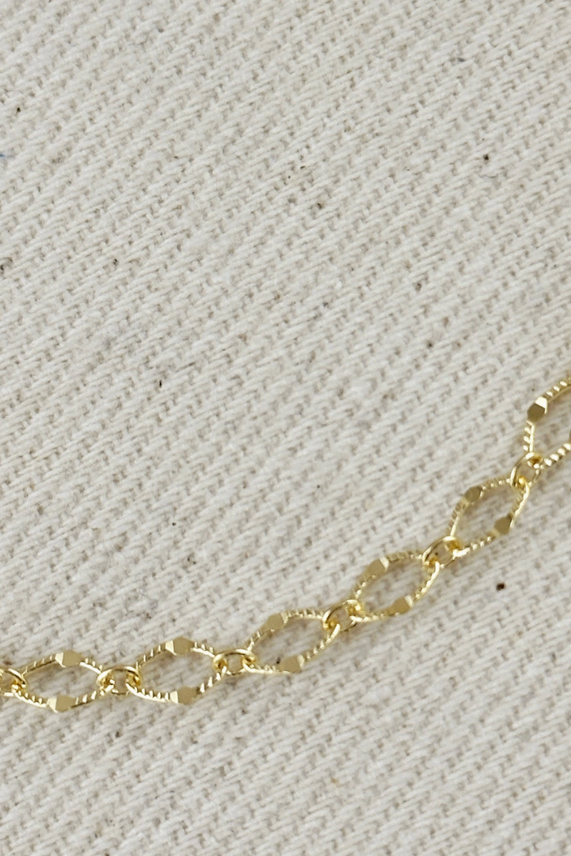 GoldFi - 18k Gold Filled Diamond Cut Detailed Chain Bracelet
