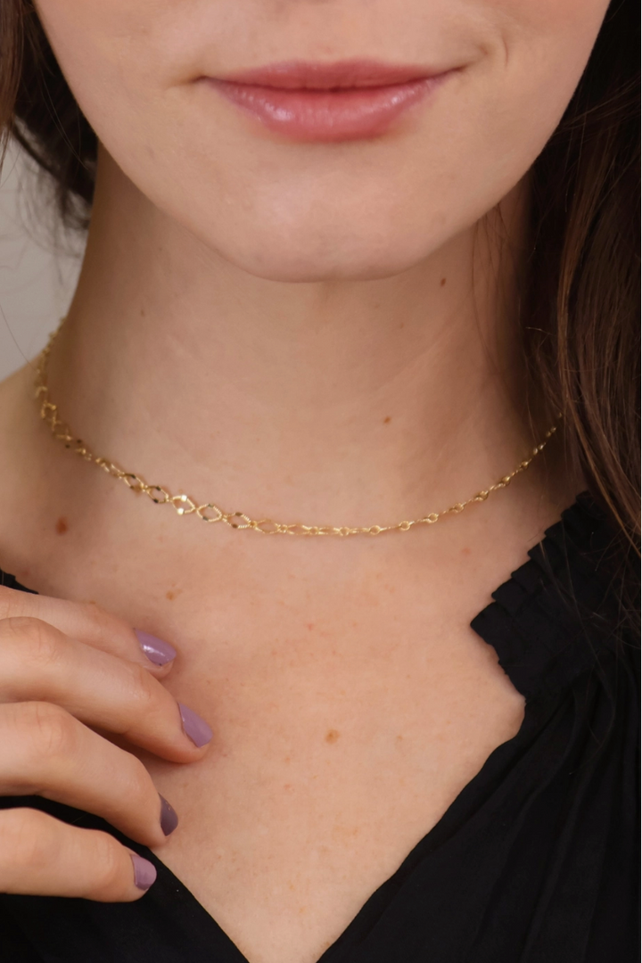 GoldFi - 18k Gold Filled Diamond Cut Detailed Chain Necklace
