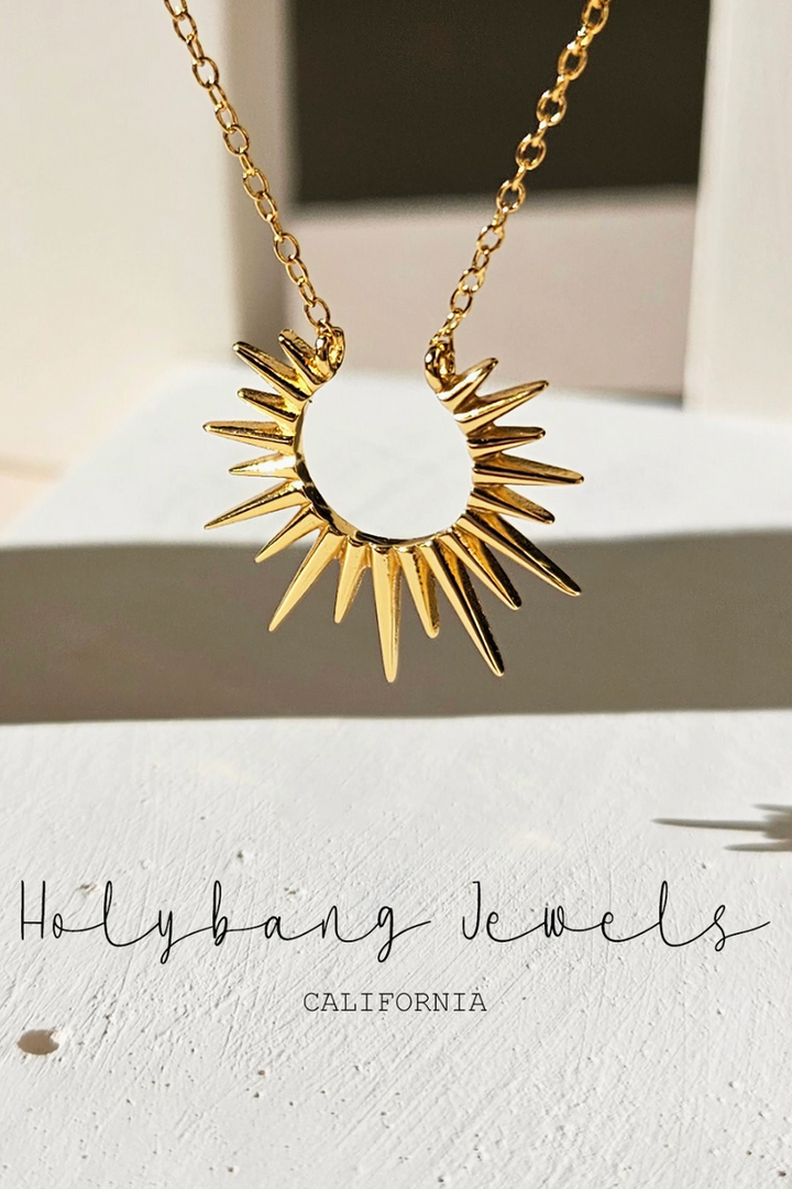 HolyBang Jewels - Sun Pendant Necklace in Gold Plate