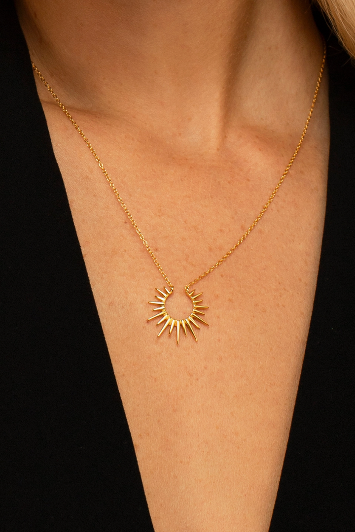 HolyBang Jewels - Sun Pendant Necklace in Gold Plate
