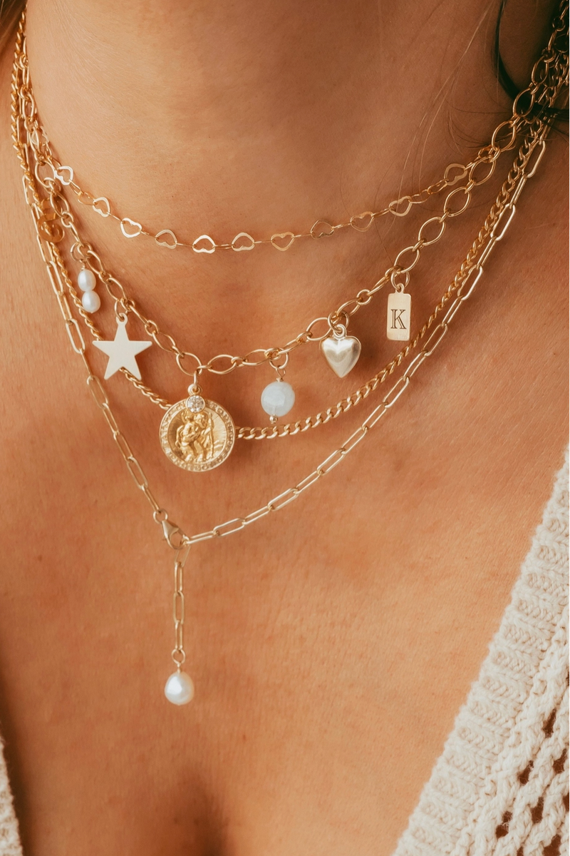 True by Kristy Jewelry - Sweetheart Heart Layering Chain 14k Gold Filled Necklace