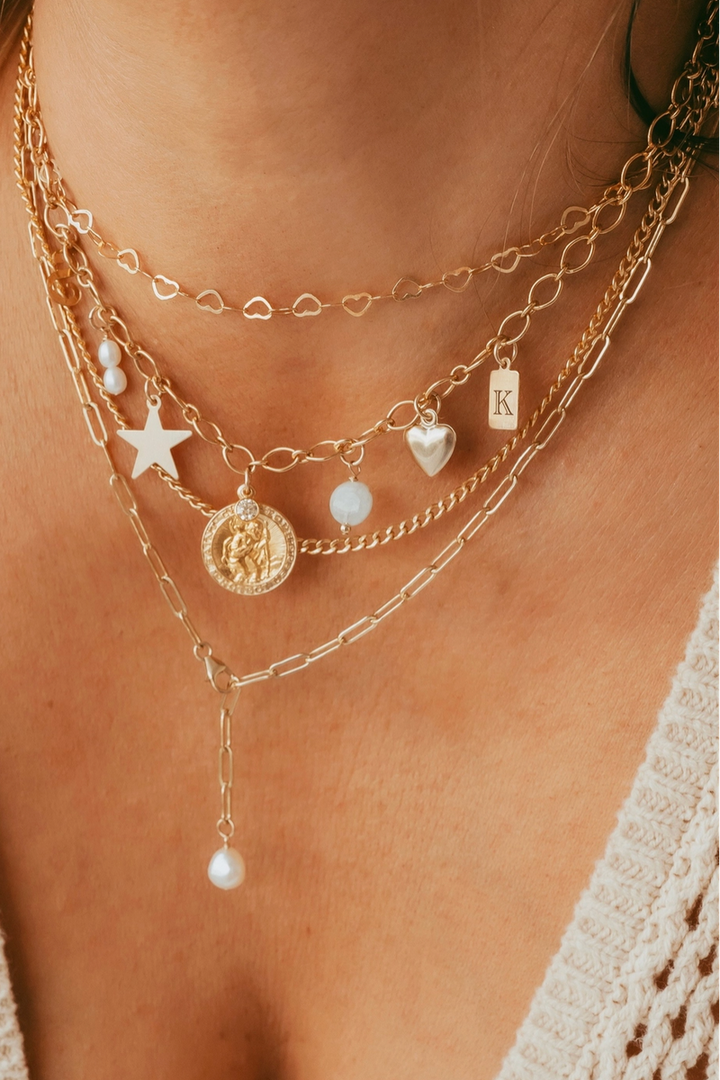 True by Kristy Jewelry - Sweetheart Heart Layering Chain 14k Gold Filled Necklace