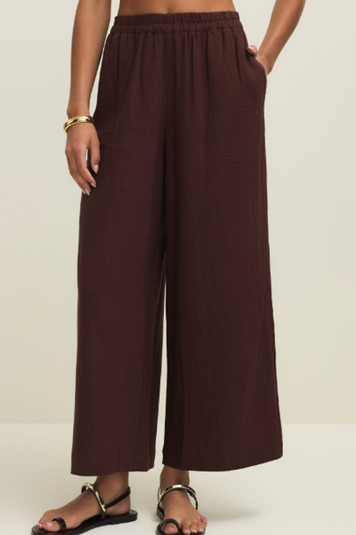 Z Supply - Scout Linen Pant in Chocolate Cherry