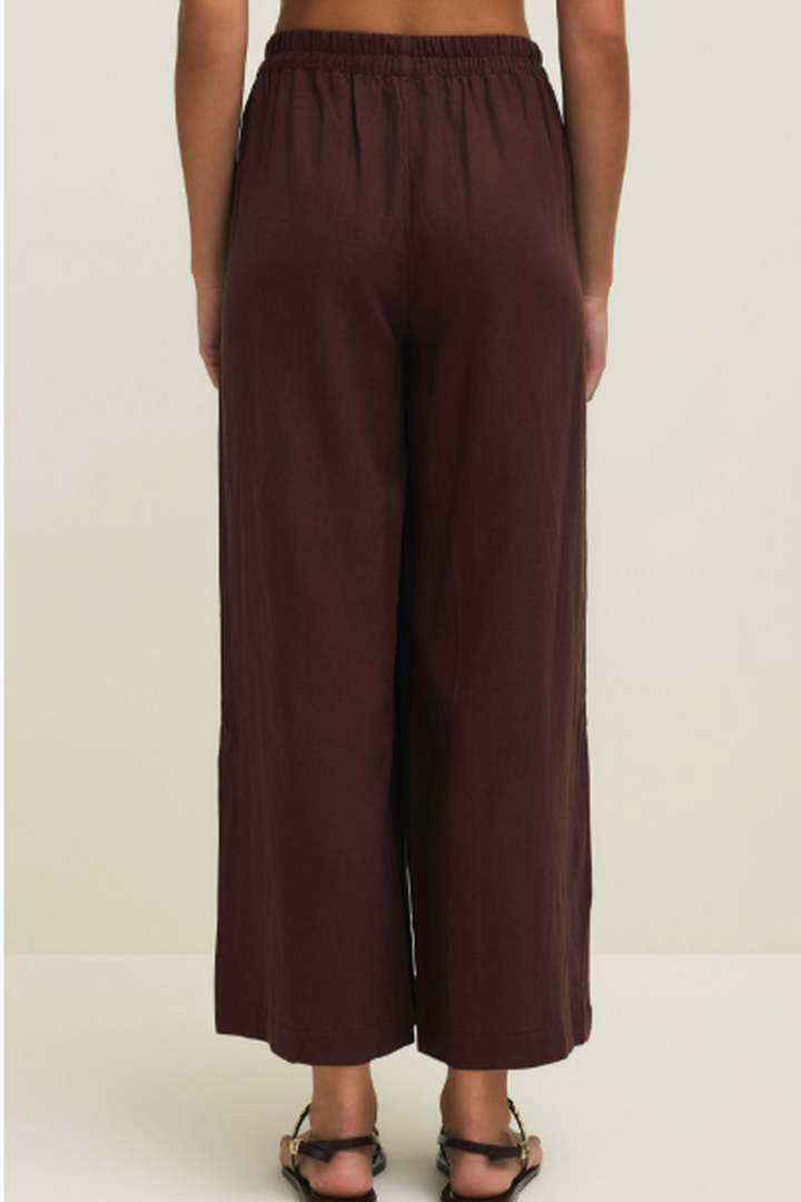 Z Supply - Scout Linen Pant in Chocolate Cherry