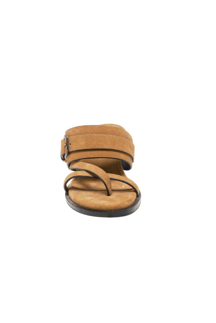 Free People - Belted Heel Sandals in Driftwood Tan Suede
