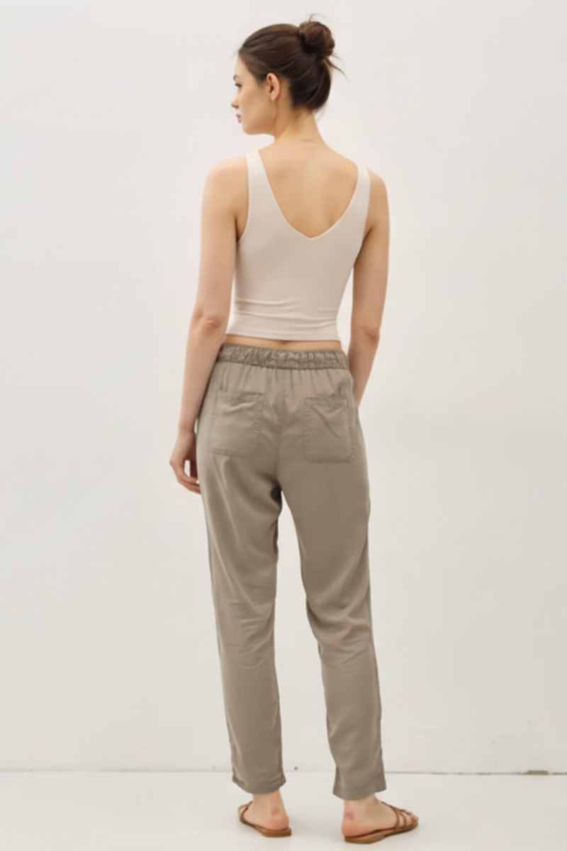 Be Cool - The Lara Tencel Ankle Pants in Khaki