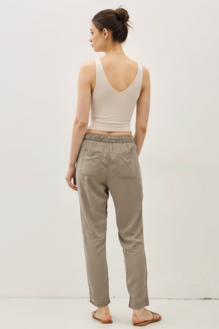 Be Cool - The Lara Tencel Ankle Pants in Khaki