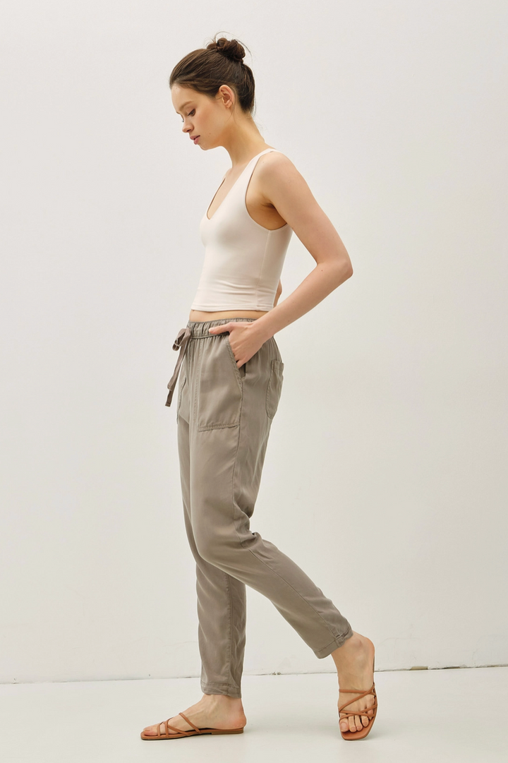 Be Cool - The Lara Tencel Ankle Pants in Khaki