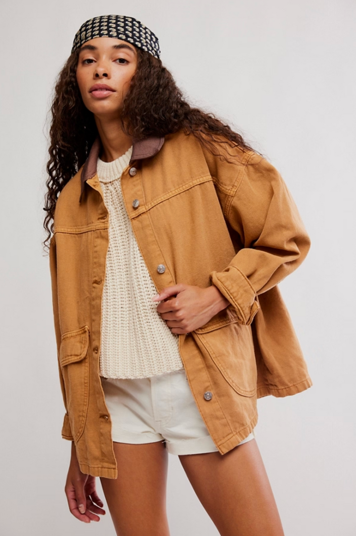 Free People - We The Free Lemon Denim Jacket in Meerkat
