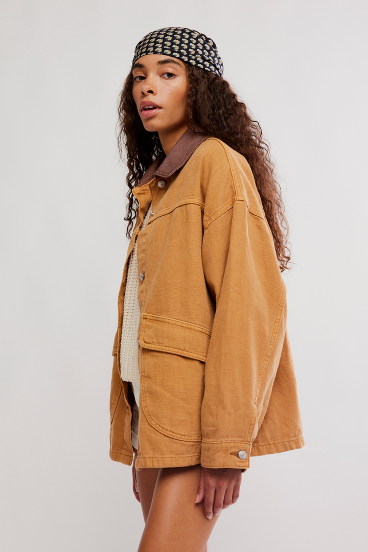 Free People - We The Free Lemon Denim Jacket in Meerkat
