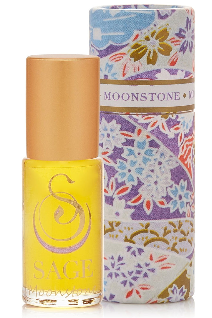 Sage - Moonstone Gemstone Perfume Oil Concentrate Roll-On - 1/8oz