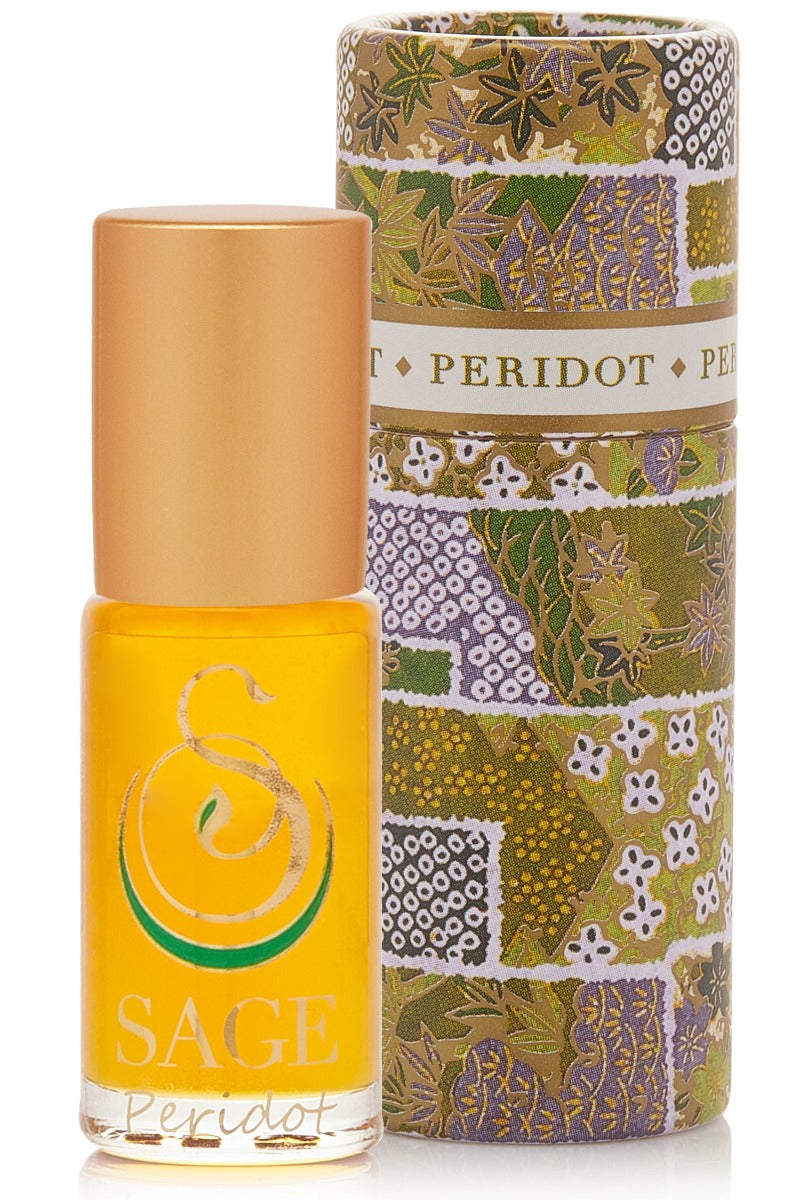 Sage - Peridot Gemstone Perfume Oil Concentrate Roll-On - 1/8oz