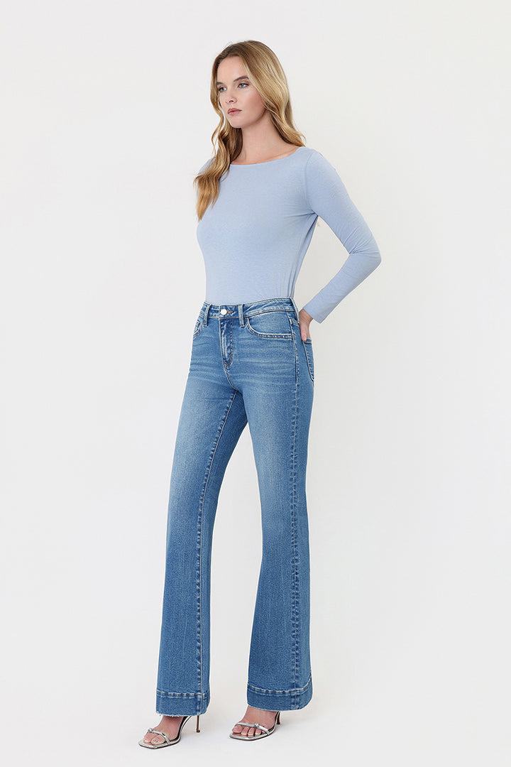 VERVET - High Rise Trouser Hem Relaxed Flare Jeans