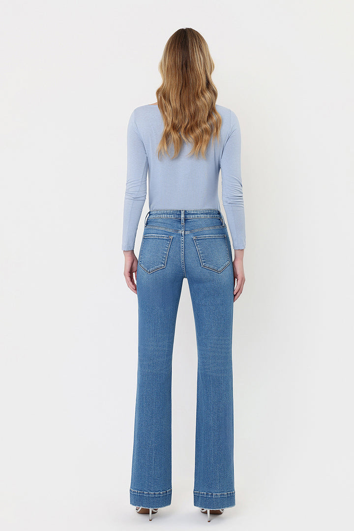 VERVET - High Rise Trouser Hem Relaxed Flare Jeans
