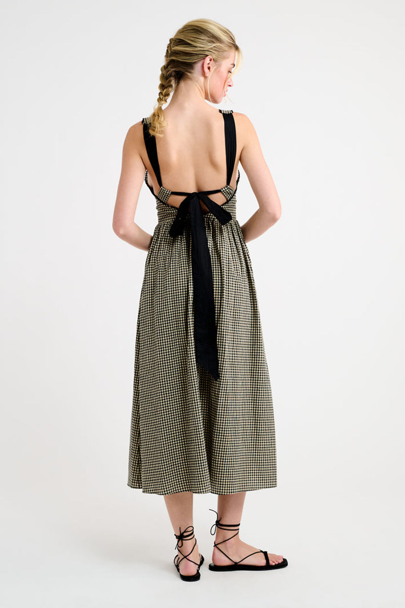 RUMORED - Toulouse Midi Dress in Black Gingham