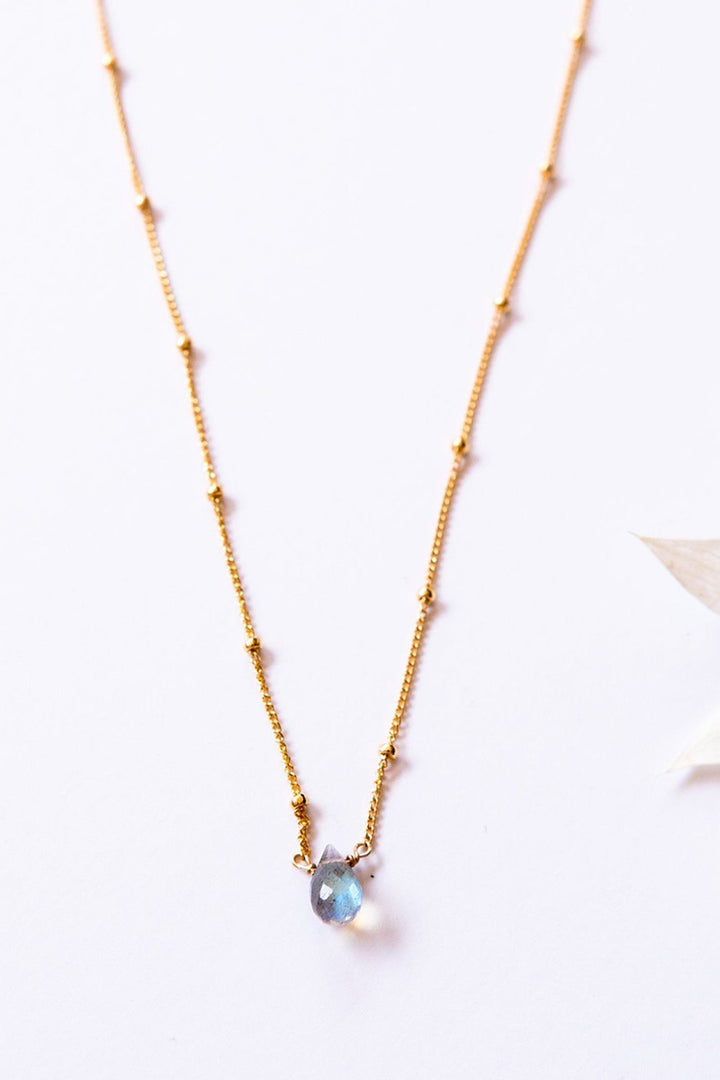 Tree Myriah - Labradorite Nimah Necklace - 15 inch - in 14 kt Gold Fill