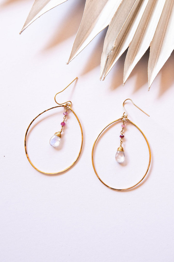 Tree Myriah - Ombré gemstone Hoops with Ruby in 14 kt Gold Fill