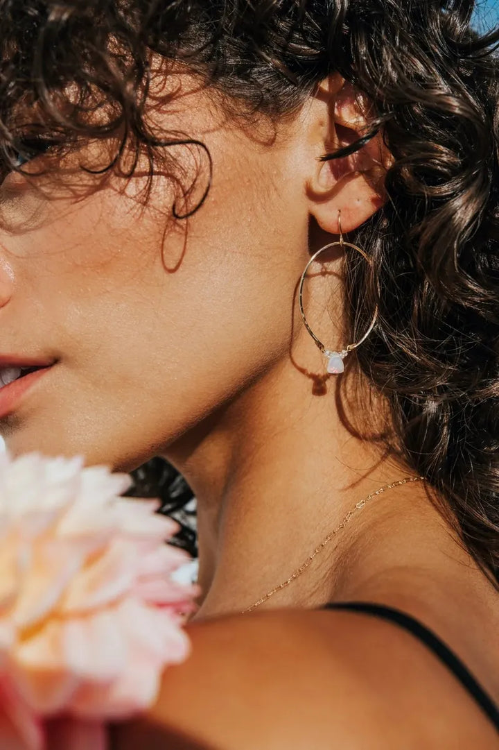 Tree Myriah - Fiery Opal Hoops in 14k Gold Fill