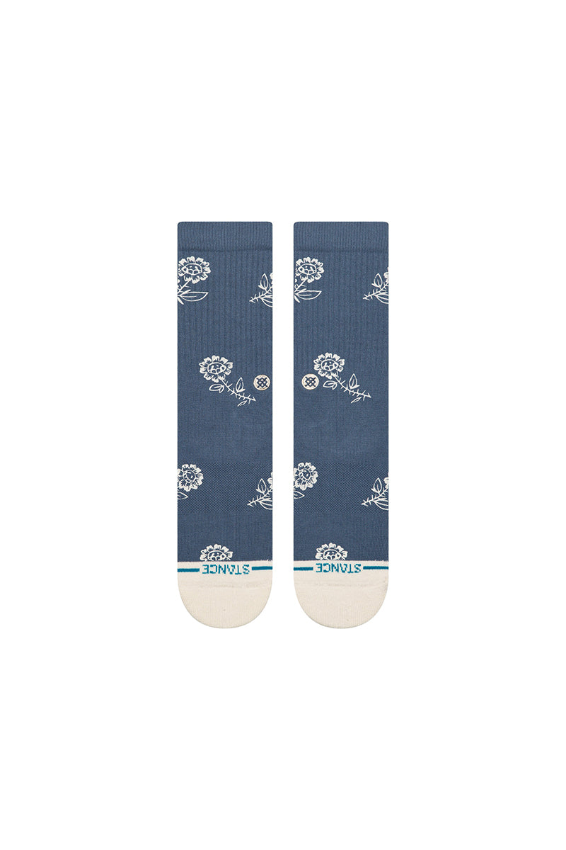 Stance - Petite Bloom Cotton Crew Medium Cushion in Sea Blue