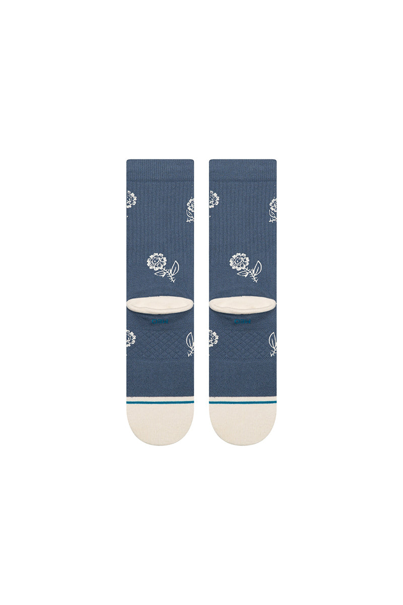 Stance - Petite Bloom Cotton Crew Medium Cushion in Sea Blue