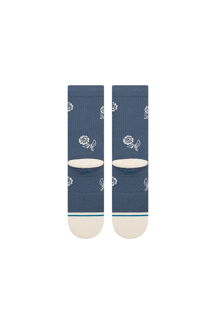 Stance - Petite Bloom Cotton Crew Medium Cushion in Sea Blue