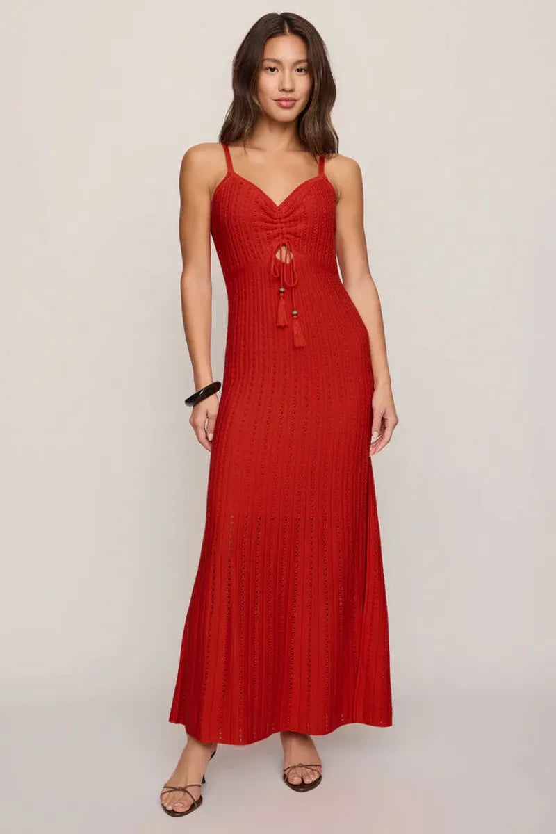 Z Supply - Sunda Crochet Maxi Dress in Lychee