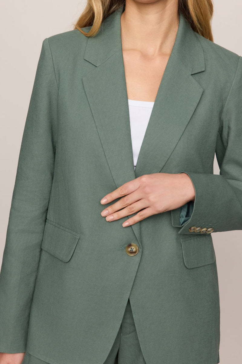Z Supply - Evan Linen Blazer in Everglade