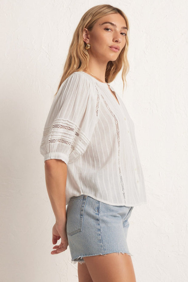 Z Supply - Elliot Lace Inset Top in White