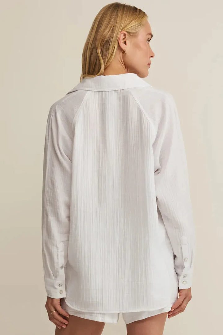 Z Supply - The Perfect Airy Gauze Button Up in White