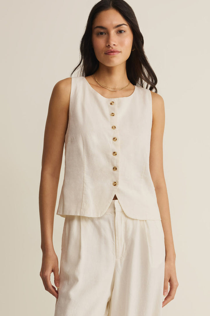 Z Supply - Roman Linen Vest in Cloud