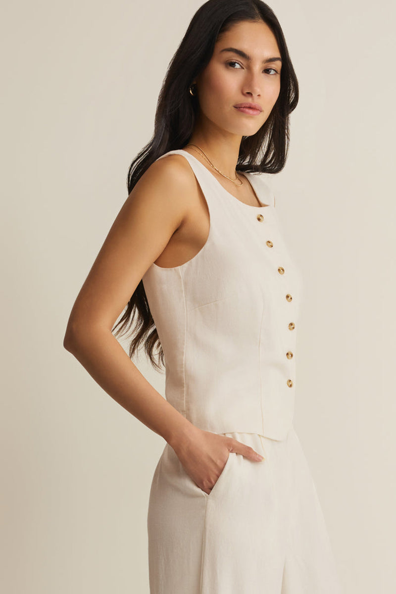 Z Supply - Roman Linen Vest in Cloud
