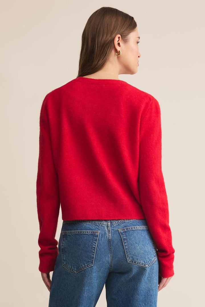Z Supply - Medina Cozy Cardigan in Festive Red